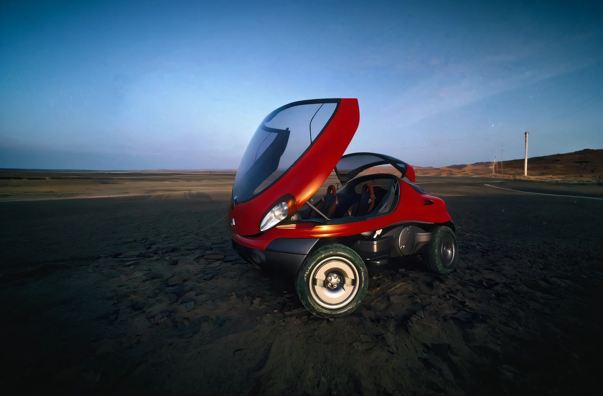 Renault Racoon concept car showcasing its amphibious design with rugged off-road capabilities and water-ready features