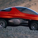 The amphibious Renault Racoon gliding over water, demonstrating its unique water capabilities