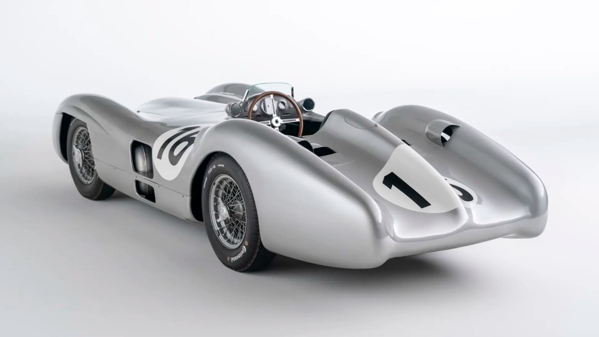 Detailed view of the interior of the 1954 Mercedes-Benz W196R Monza Streamliner