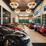 Ferrari auto gallery in Casa Maranello featuring SF90 and F1 car