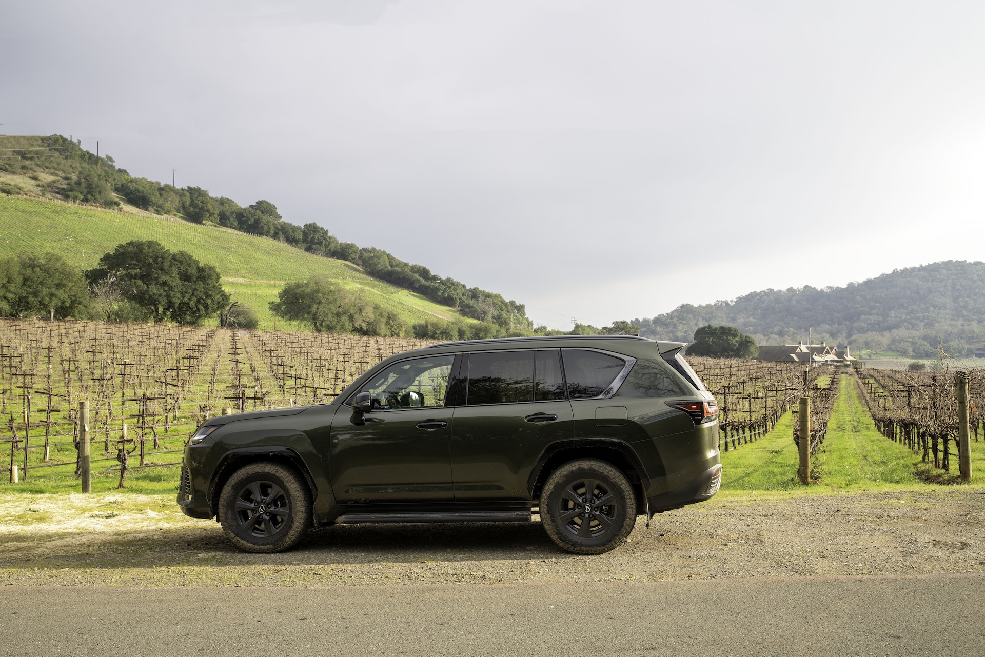 Side profile of the 2025 Lexus LX 700h showcasing its commanding presence