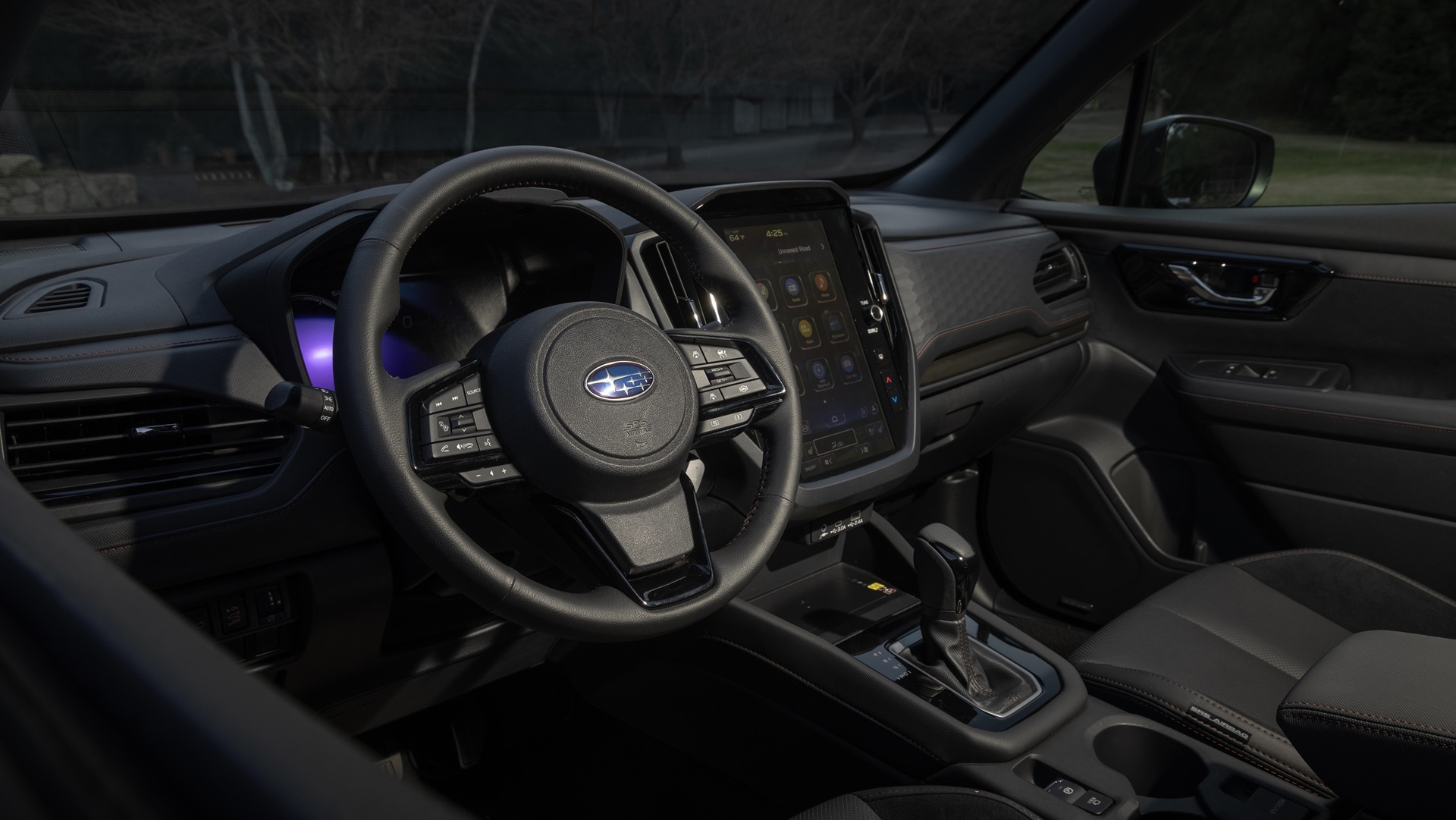 Dashboard of the 2025 Subaru Forester Hybrid, showcasing advanced technology and driver-assist features.