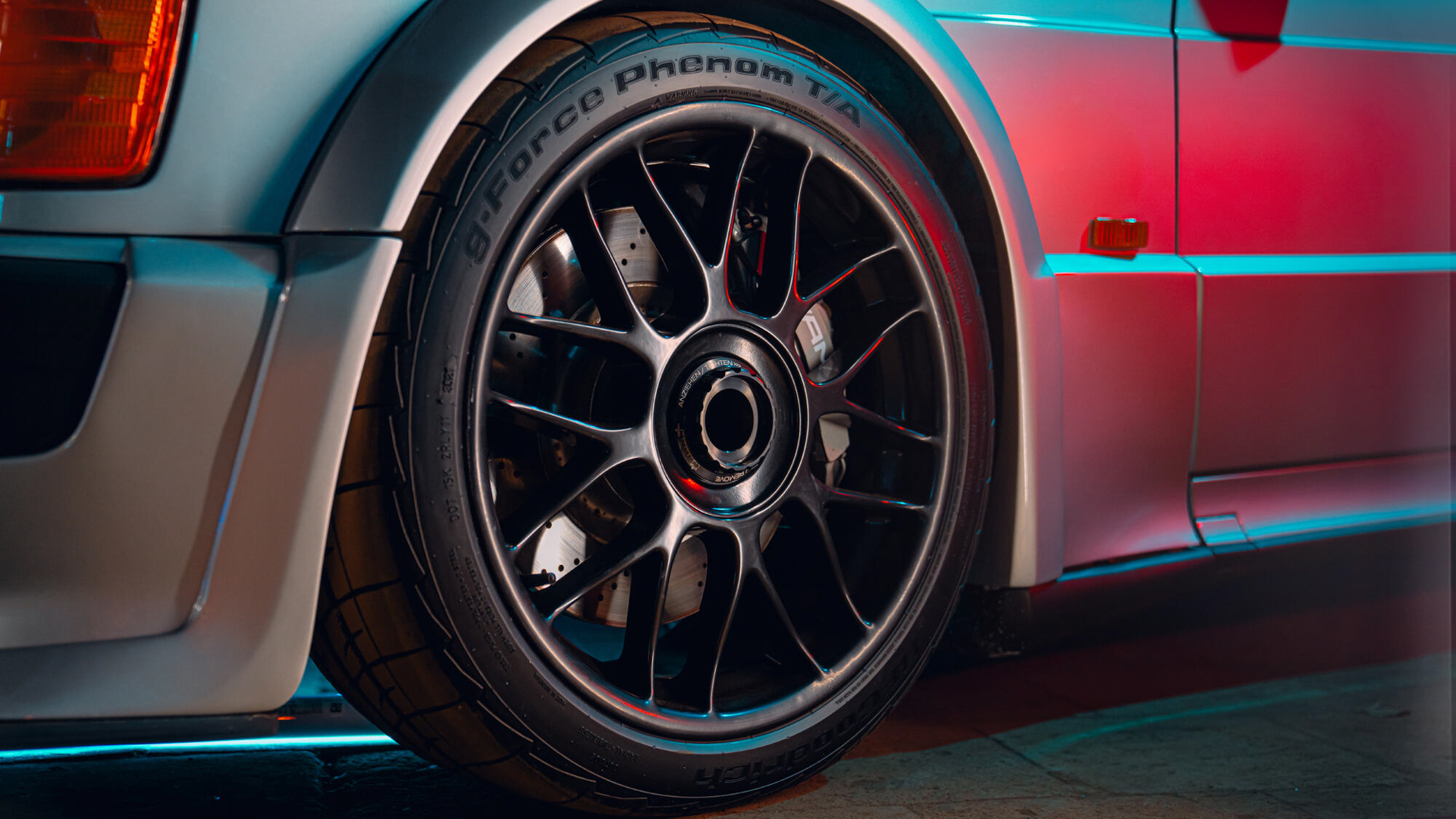 Close-up of the BFGoodrich g-Force Phenom T/A tire tread pattern