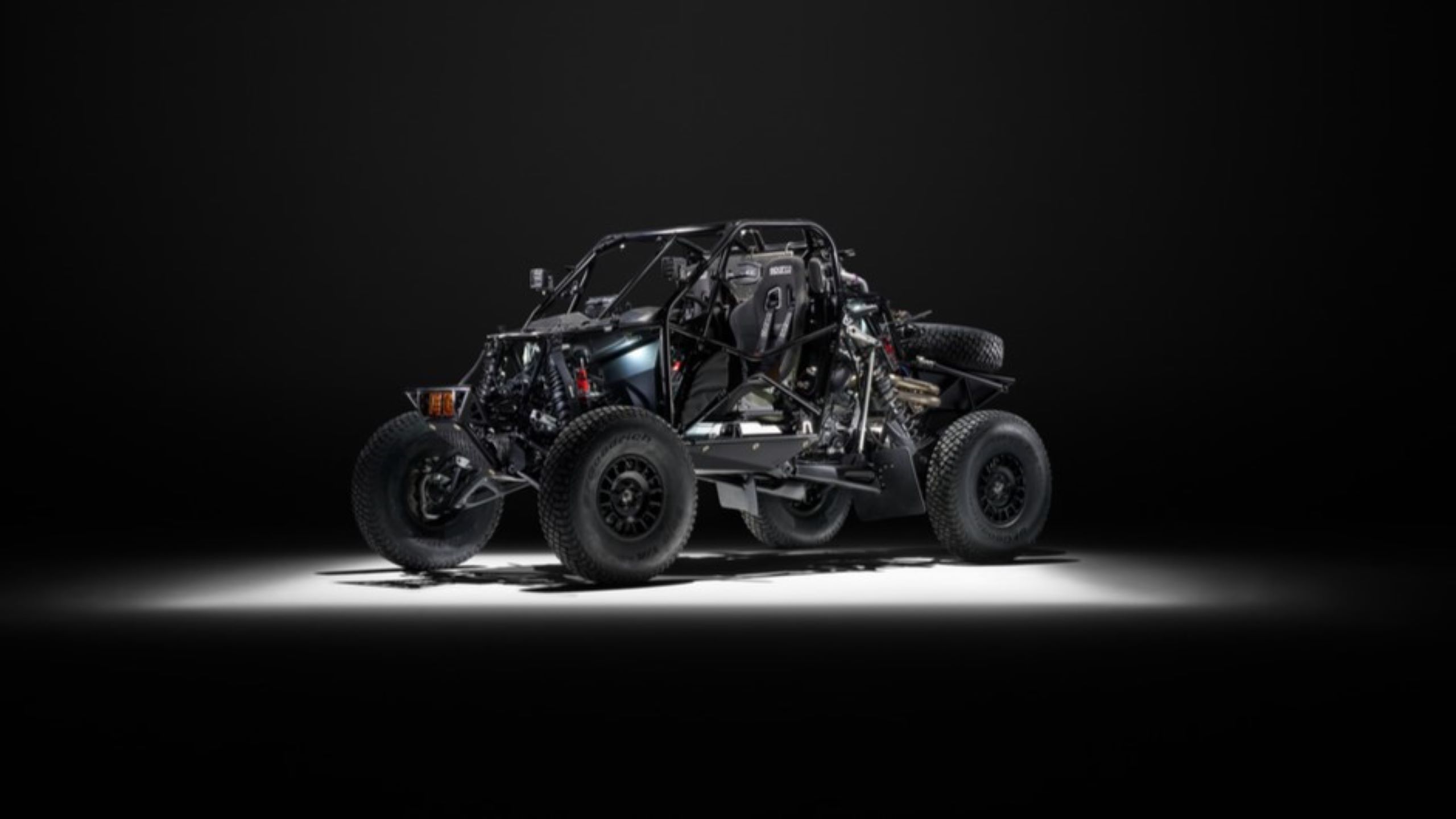 High-strength steel chassis and carbon fiber body panels of the Polaris RZR Pro R Factory