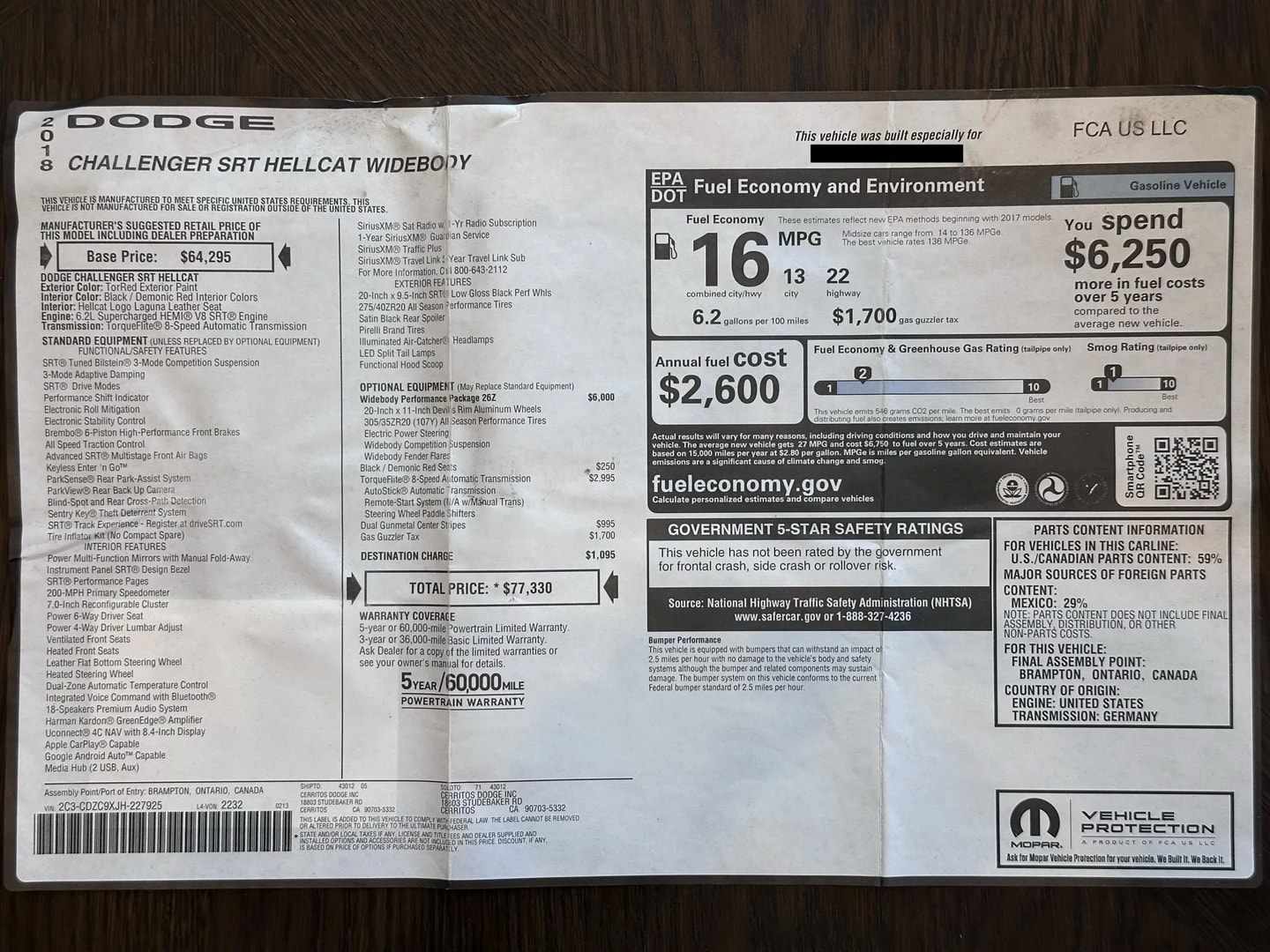 carskingdom1 2018 Dodge Challenger SRT Hellcat V8 Widebody Listed at $50,000 2018 Dodge Challenger SRT Hellcat Widebody Listed at $50,000